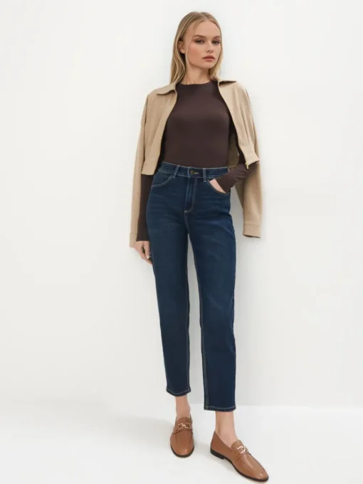 Blusen, Hemden>MOHITO Basic fitted blouse Dunkelbraun