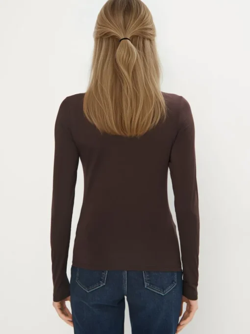 Blusen, Hemden>MOHITO Basic fitted blouse Dunkelbraun
