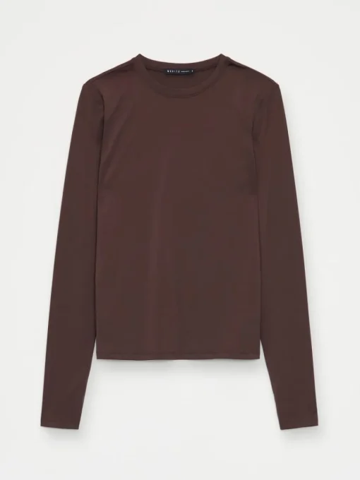Blusen, Hemden>MOHITO Basic fitted blouse Dunkelbraun