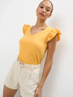 T-shirts, Tops>MOHITO Baumwollbluse mit Rüschen Orange