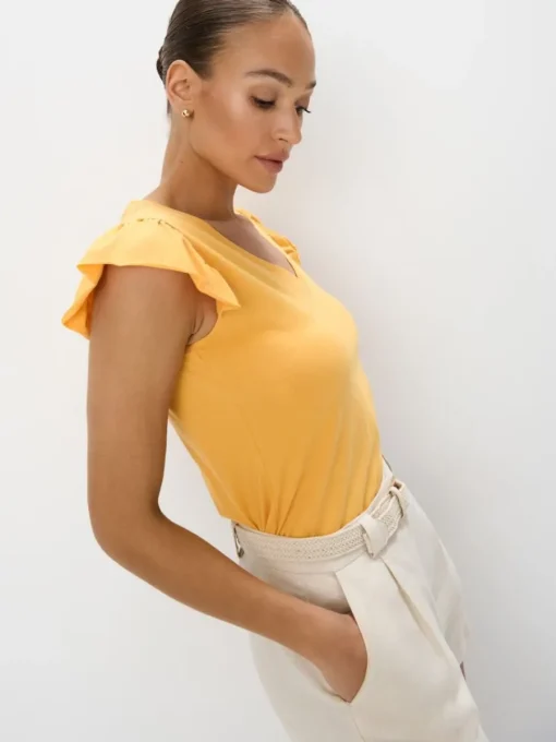 T-shirts, Tops>MOHITO Baumwollbluse mit Rüschen Orange