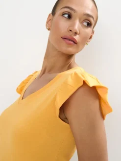 T-shirts, Tops></noscript>MOHITO Baumwollbluse mit Rüschen Orange