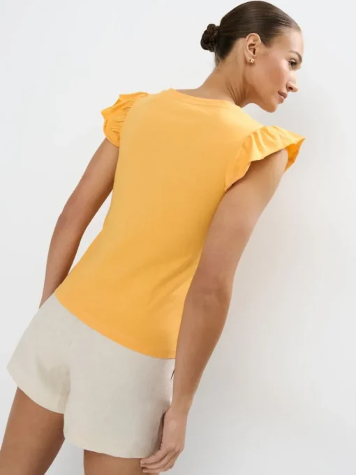 T-shirts, Tops>MOHITO Baumwollbluse mit Rüschen Orange