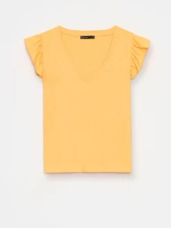 T-shirts, Tops></noscript>MOHITO Baumwollbluse mit Rüschen Orange
