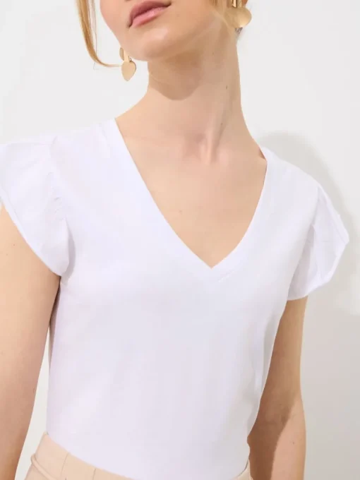 T-shirts, Tops>MOHITO Baumwollbluse mit Rüschen Weiu00df