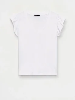 T-shirts, Tops></noscript>MOHITO Baumwollbluse mit Rüschen Weiu00df