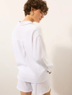 Sets|Blusen, Hemden></noscript>MOHITO Baumwollhemd Weiu00df
