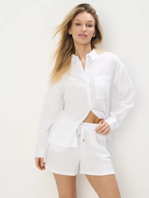 Sets|Blusen, Hemden>MOHITO Baumwollhemd Weiu00df