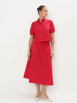 Sets|Blusen, Hemden>MOHITO Baumwollhemd Rot