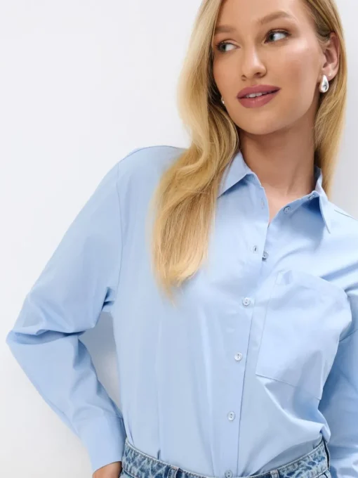 Blusen, Hemden>MOHITO Baumwollhemd Blau
