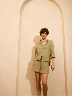 Shorts>MOHITO Baumwollshorts Olivgrün