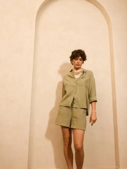 Shorts>MOHITO Baumwollshorts Olivgrün