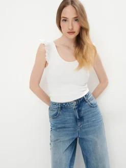T-shirts, Tops></noscript>MOHITO Baumwolltop Weiu00df