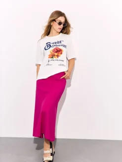 T-shirts, Tops>MOHITO Baumwoll-T-Shirt mit Print Weiu00df