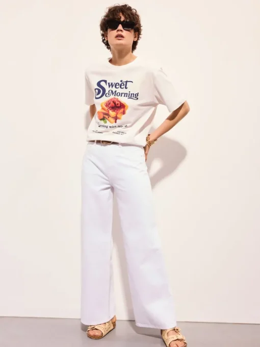 T-shirts, Tops>MOHITO Baumwoll-T-Shirt mit Print Weiu00df
