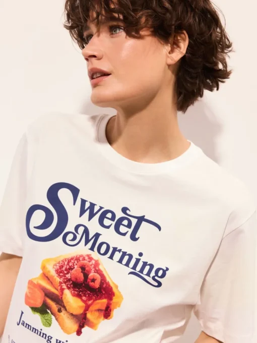 T-shirts, Tops>MOHITO Baumwoll-T-Shirt mit Print Weiu00df