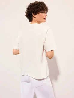 T-shirts, Tops></noscript>MOHITO Baumwoll-T-Shirt mit Print Weiu00df