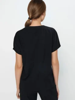 T-shirts, Tops></noscript>MOHITO Baumwoll-T-Shirt mit Print Schwarz