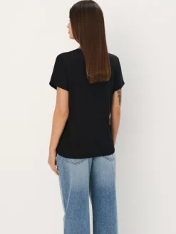 T-shirts, Tops></noscript>MOHITO Baumwoll-T-Shirt mit Print Schwarz