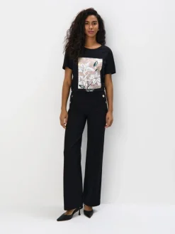 T-shirts, Tops>MOHITO Baumwoll-T-Shirt mit Print Schwarz