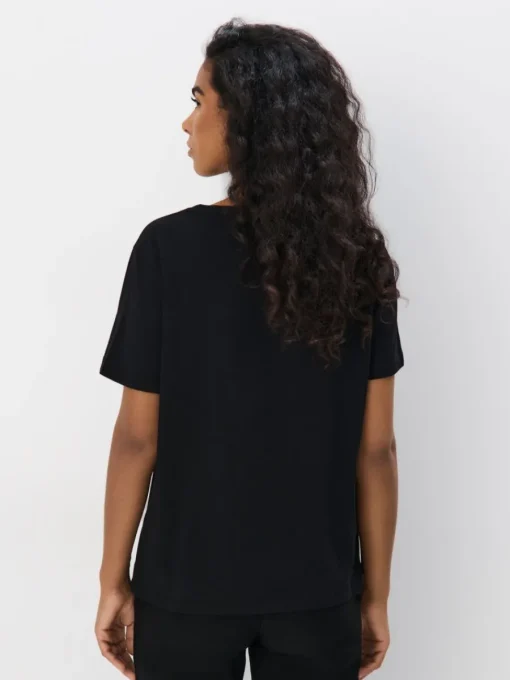 T-shirts, Tops>MOHITO Baumwoll-T-Shirt mit Print Schwarz
