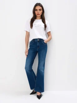 T-shirts, Tops>MOHITO Baumwoll-T-Shirt mit Print Weiu00df