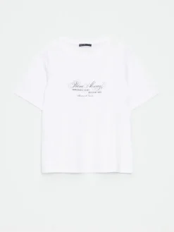 T-shirts, Tops></noscript>MOHITO Baumwoll-T-Shirt mit Print Weiu00df