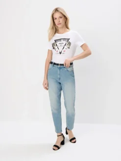 T-shirts, Tops>MOHITO Baumwoll-T-Shirt mit Print Weiu00df