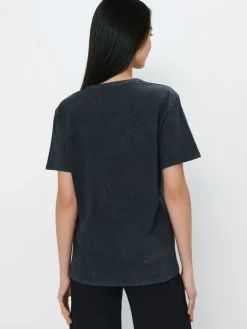 T-shirts, Tops></noscript>MOHITO Baumwoll-T-Shirt mit Print Schwarz