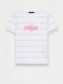 T-shirts, Tops>MOHITO Baumwoll-T-Shirt mit Print Blau