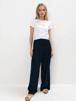 T-shirts, Tops></noscript>MOHITO Baumwoll-T-Shirt mit Print Blau