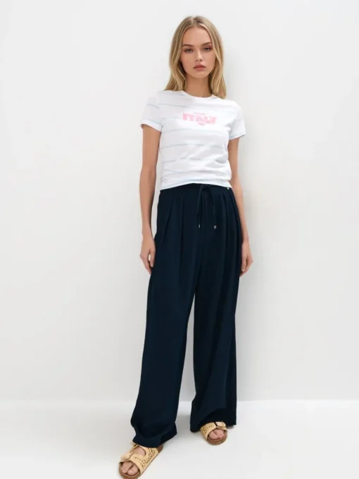 T-shirts, Tops>MOHITO Baumwoll-T-Shirt mit Print Blau