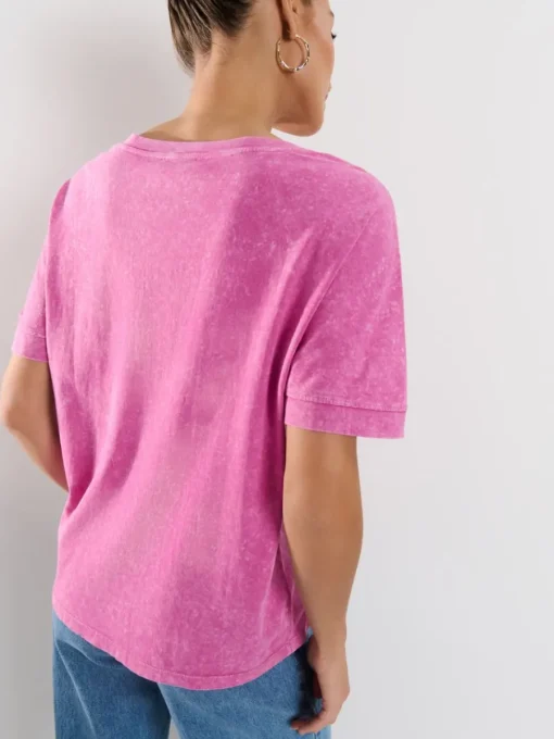 T-shirts, Tops>MOHITO Baumwoll-T-Shirt mit Wascheffekt Pink