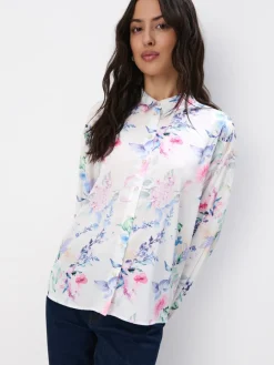 Blusen, Hemden>MOHITO Bedruckte Hemdbluse Weiu00df