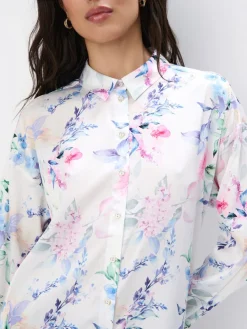 Blusen, Hemden></noscript>MOHITO Bedruckte Hemdbluse Weiu00df