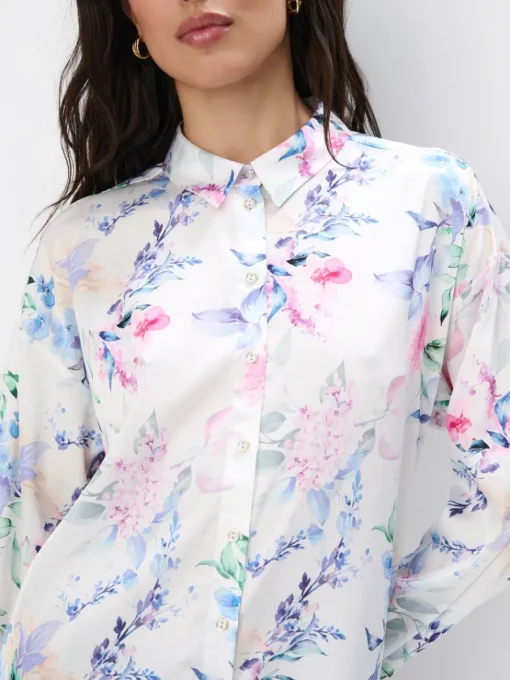Blusen, Hemden>MOHITO Bedruckte Hemdbluse Weiu00df