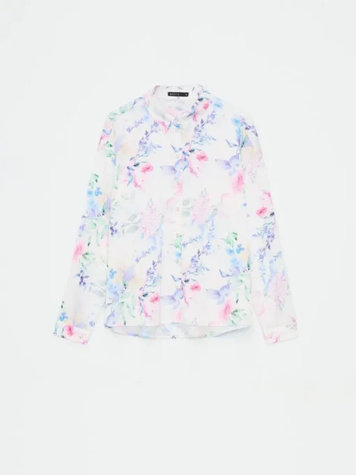 Blusen, Hemden>MOHITO Bedruckte Hemdbluse Weiu00df