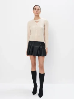 Pullover>MOHITO Beige Strickjacke mit Zierknöpfen Nude