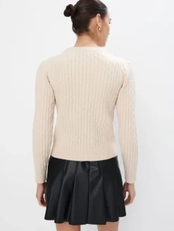 Pullover></noscript>MOHITO Beige Strickjacke mit Zierknöpfen Nude