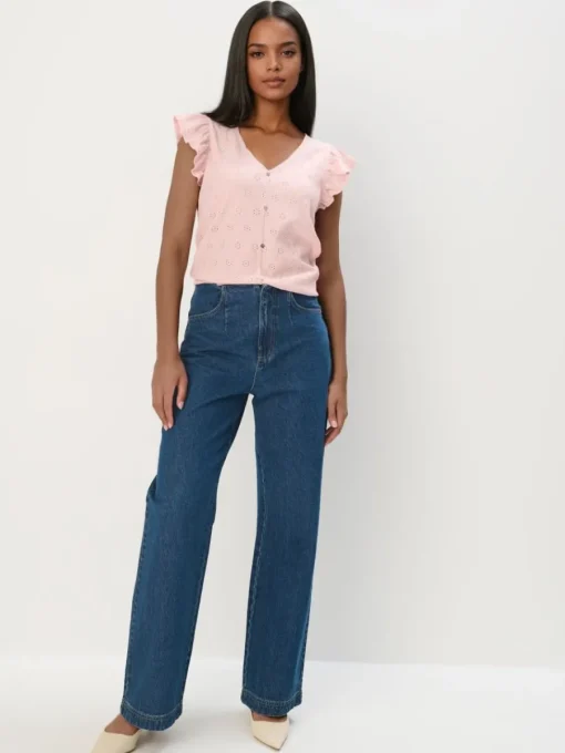 Blusen, Hemden>MOHITO Bestickte Bluse Pastellrosa