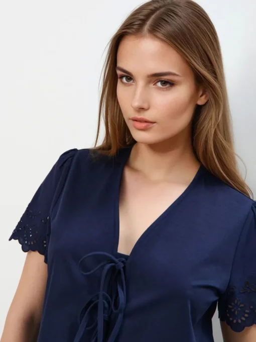 Blusen, Hemden>MOHITO Bestickte Bluse Navy
