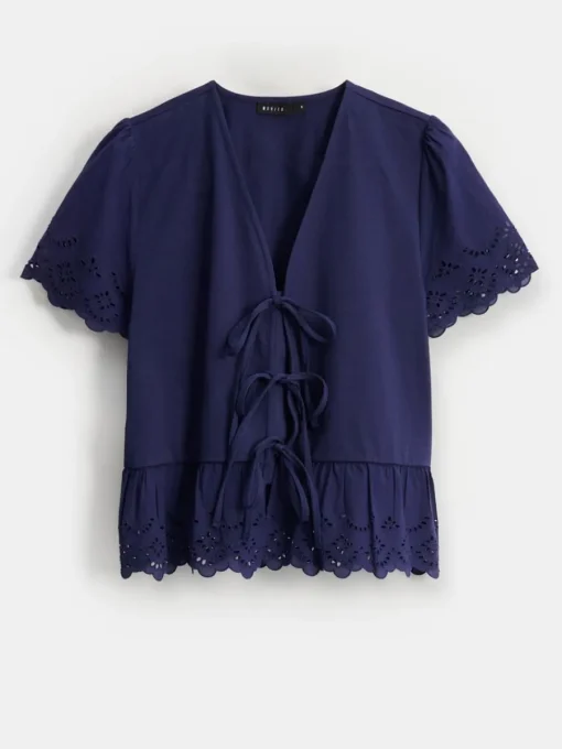 Blusen, Hemden>MOHITO Bestickte Bluse Navy