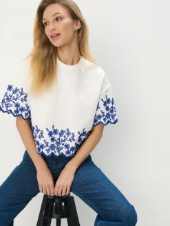 Blusen, Hemden>MOHITO Bestickte Bluse Weiu00df