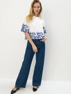 Blusen, Hemden>MOHITO Bestickte Bluse Weiu00df