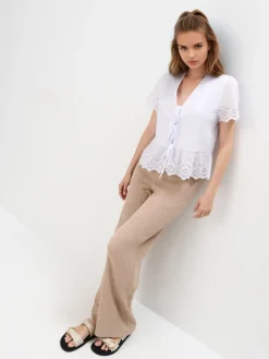 Blusen, Hemden></noscript>MOHITO Bestickte Bluse Weiu00df