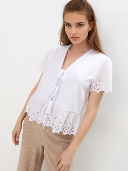 Blusen, Hemden>MOHITO Bestickte Bluse Weiu00df