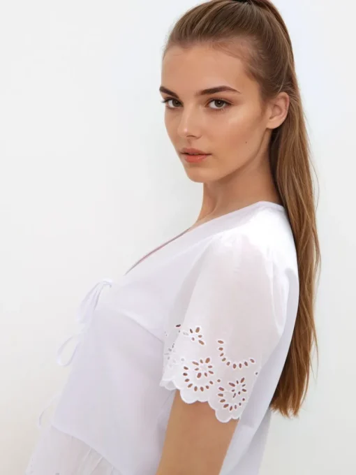 Blusen, Hemden>MOHITO Bestickte Bluse Weiu00df