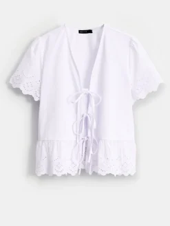 Blusen, Hemden></noscript>MOHITO Bestickte Bluse Weiu00df