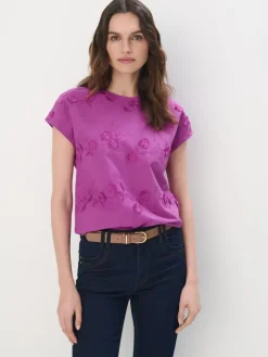 Blusen, Hemden>MOHITO Bestickte Bluse Dunkelviolett