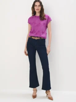 Blusen, Hemden>MOHITO Bestickte Bluse Dunkelviolett